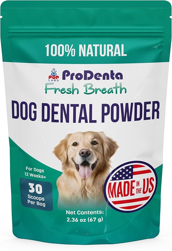 Pup Labs ProDenta Fresh Breath Pó para Cuidados Dentais de Cães, 30 Porções