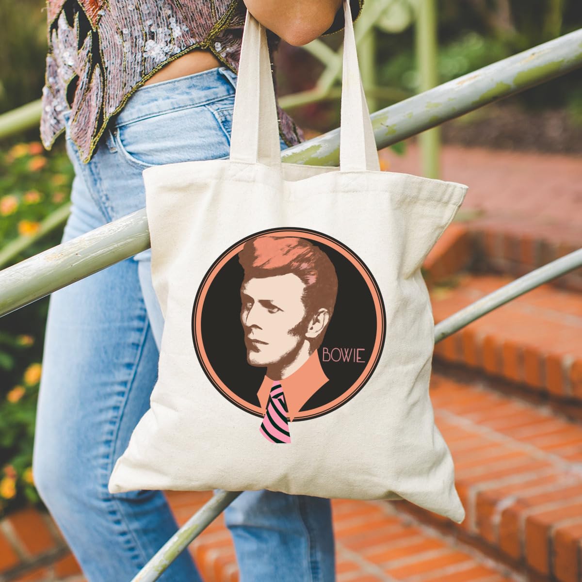 デヴィッド・ボウイ David Bowie トートバッグ かばん 鞄 SDGs DAVID-BOWIE Face Tote Bag | PIEAL