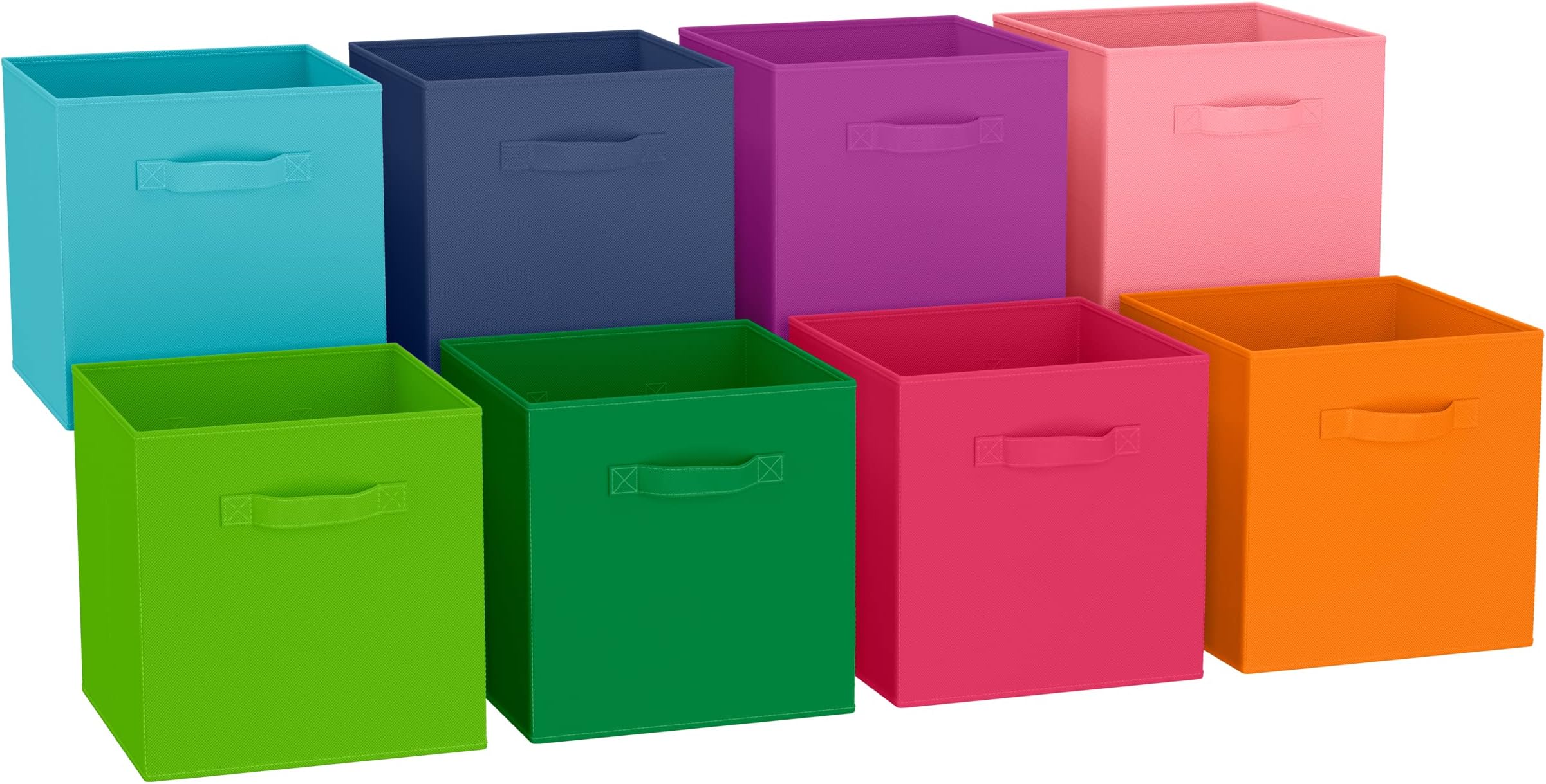 NEATERIZE 11 Inch Cube Storage Bins For Kids - Set of 8 - Fits Into Most Storage Cubes Organizer, Perfect For Toy, Clothing, nursery or General Closet Organization
