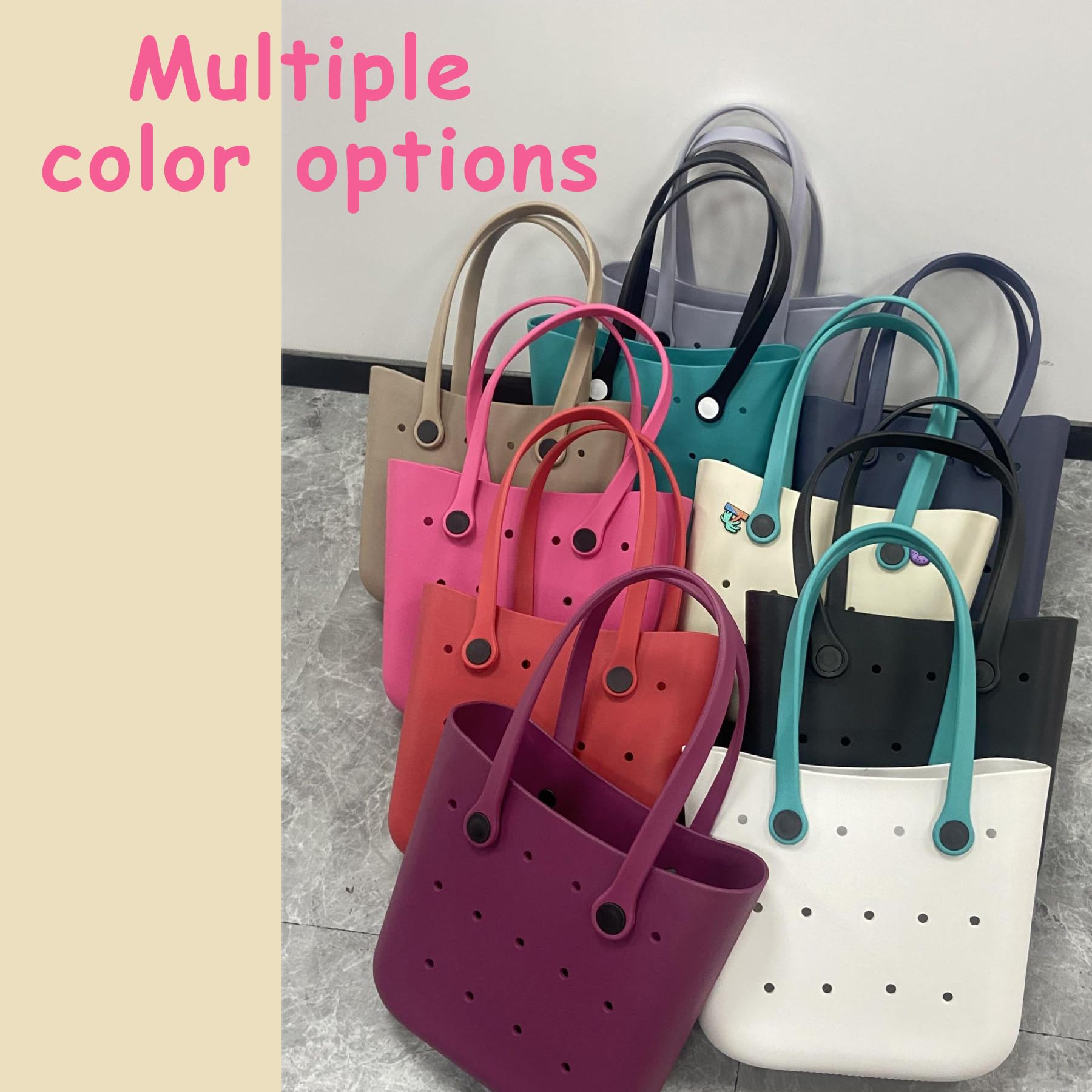 Gummi-Strandtasche, wasserdicht, groß, Reise-Strandtasche, waschbar, kippsicher, langlebig, Schwimmbad, Damen-Handtasche
