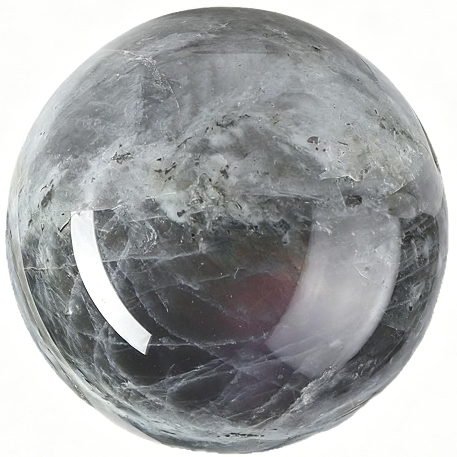 HHCTEBEC Natural Labradorite Crystal Ball, Hand Polished Iridescent Flash Gemstone Sphere, Reiki Healing Energy Stone, Feng Shui Home Desktop Ornament, Spiritual Meditation Decor Gift,35MM