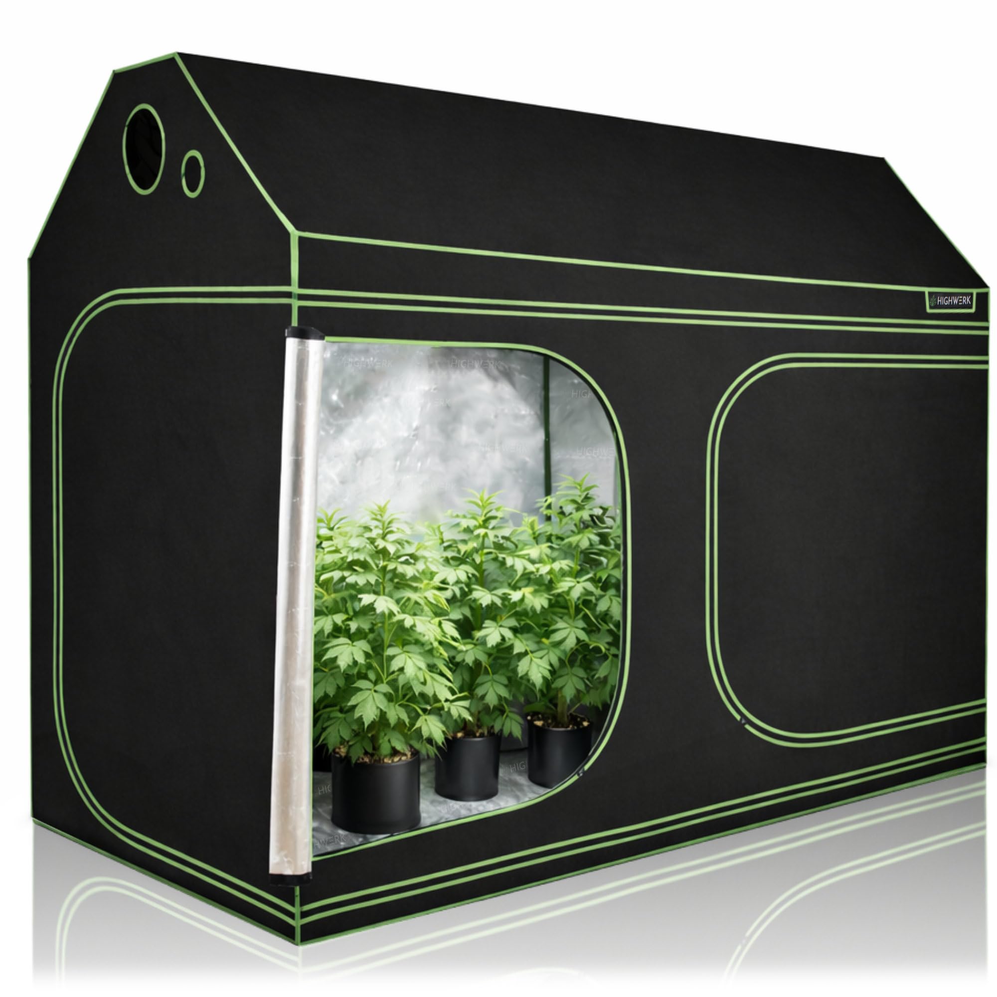 Growzelt 240 x 120 x 180 cm | MyHomeGrow Grow Tent, Grau | Indoor Grow Tent für Pflanzenzucht | Growbox, Homegrow, Growschrank | Zuchtzelt, Pflanzenzelt, Anzuchtzelt, Gewächshaus