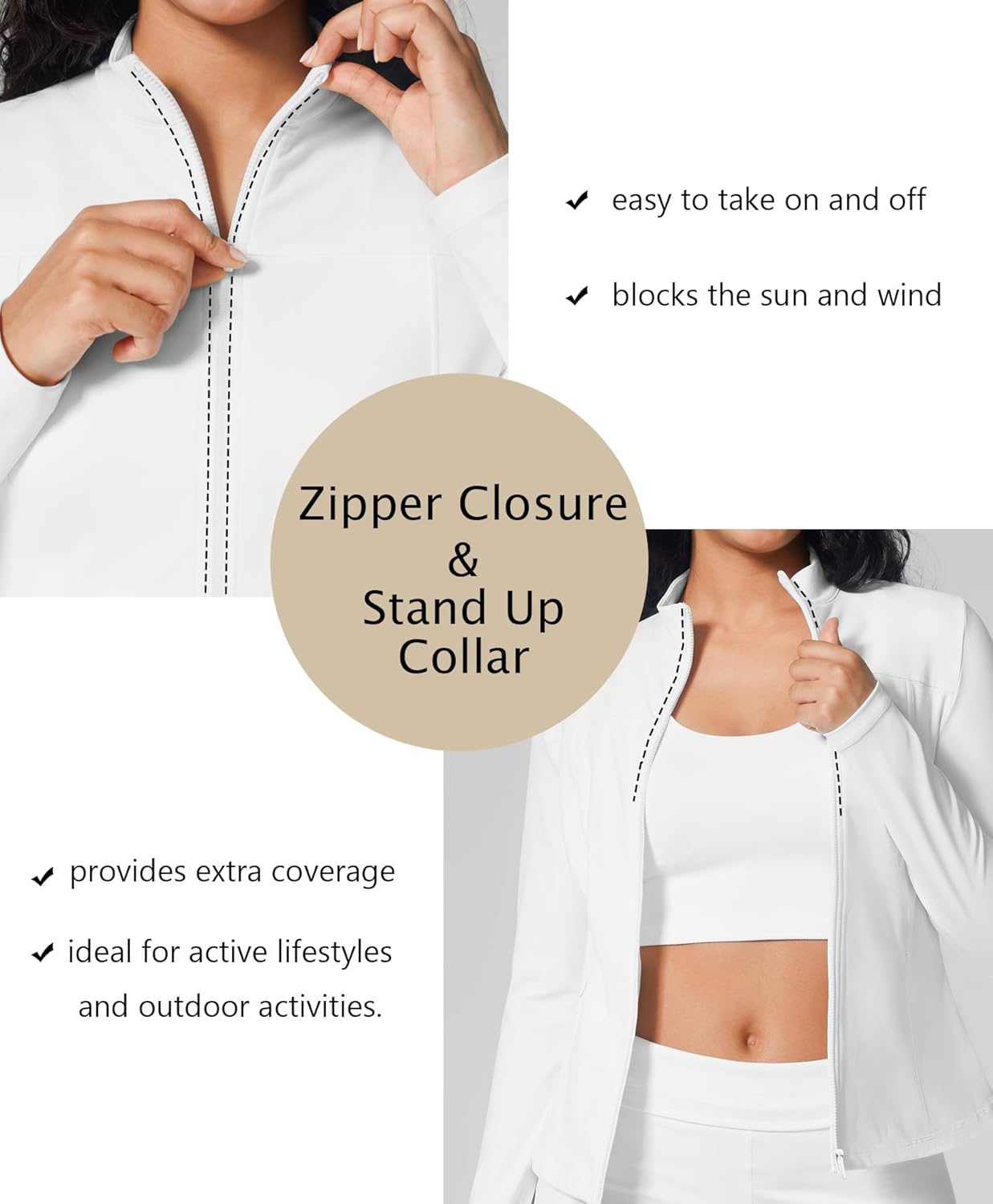 BRXL Women's Workout Jackets Zip Up Track Jacket Slim Fit Athletic Yoga Jackets with Pockets No Thumb Holes - Image 4