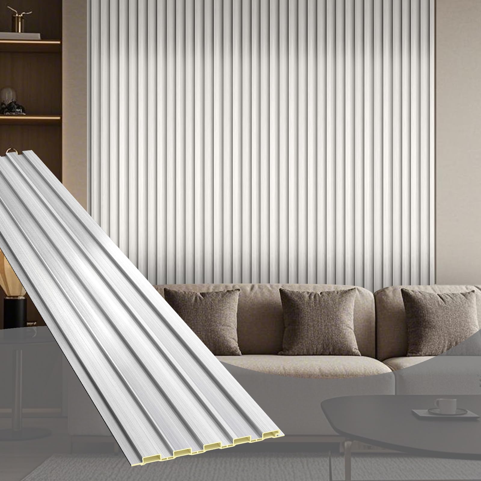 Amazon.com: OUZUGIE WPC Acoustic Slat Wall Paneling, 8-Pack 96 x 6
