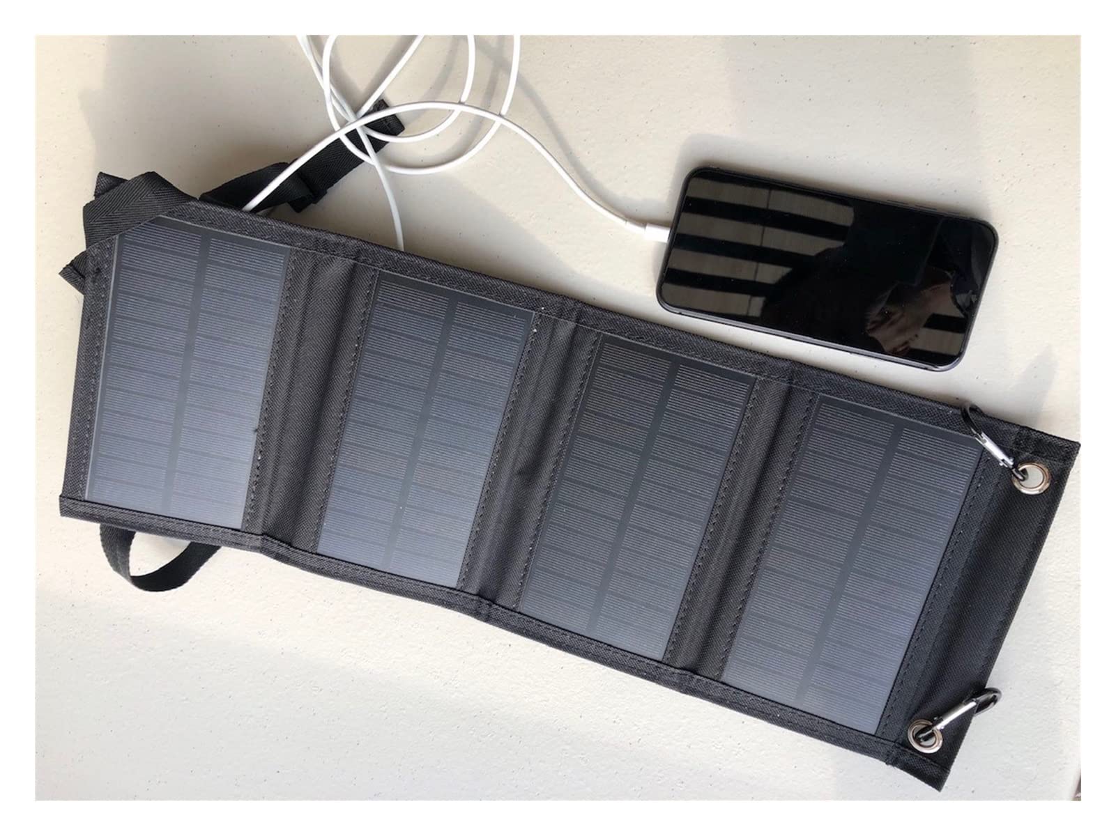 USB Składane panele słoneczne przenośne elastyczne małe wodoodporne panele solarne 5V ogniwa do ładowarki z telefonu komórkowego(Nero)