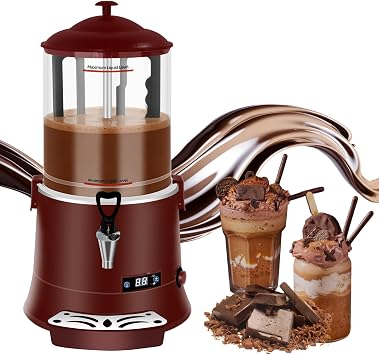 Commercial Hot Chocolate Machine - 10L/2.6Gal Hot Chocolate Maker, Electric Hot Drink Dispenser, 86-194F Temperature Control Hot Beverage Maker for Cocoa, Milk, Coffee, Juice - Red