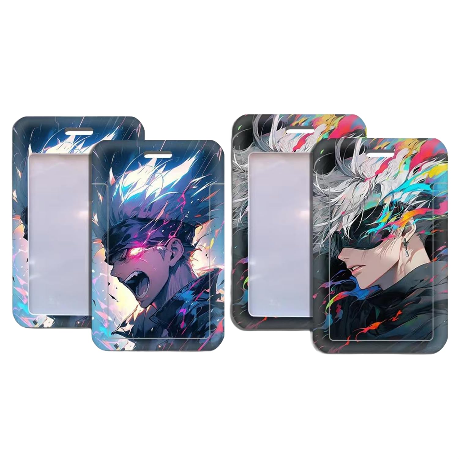 ZJCLPL Demon Slayer Porte-Cartes, Porte-Cartes Avec Lanière, Adapté Pour L' école, Le Bureau, La Carte De Bus, Lanière De Cou Détachable