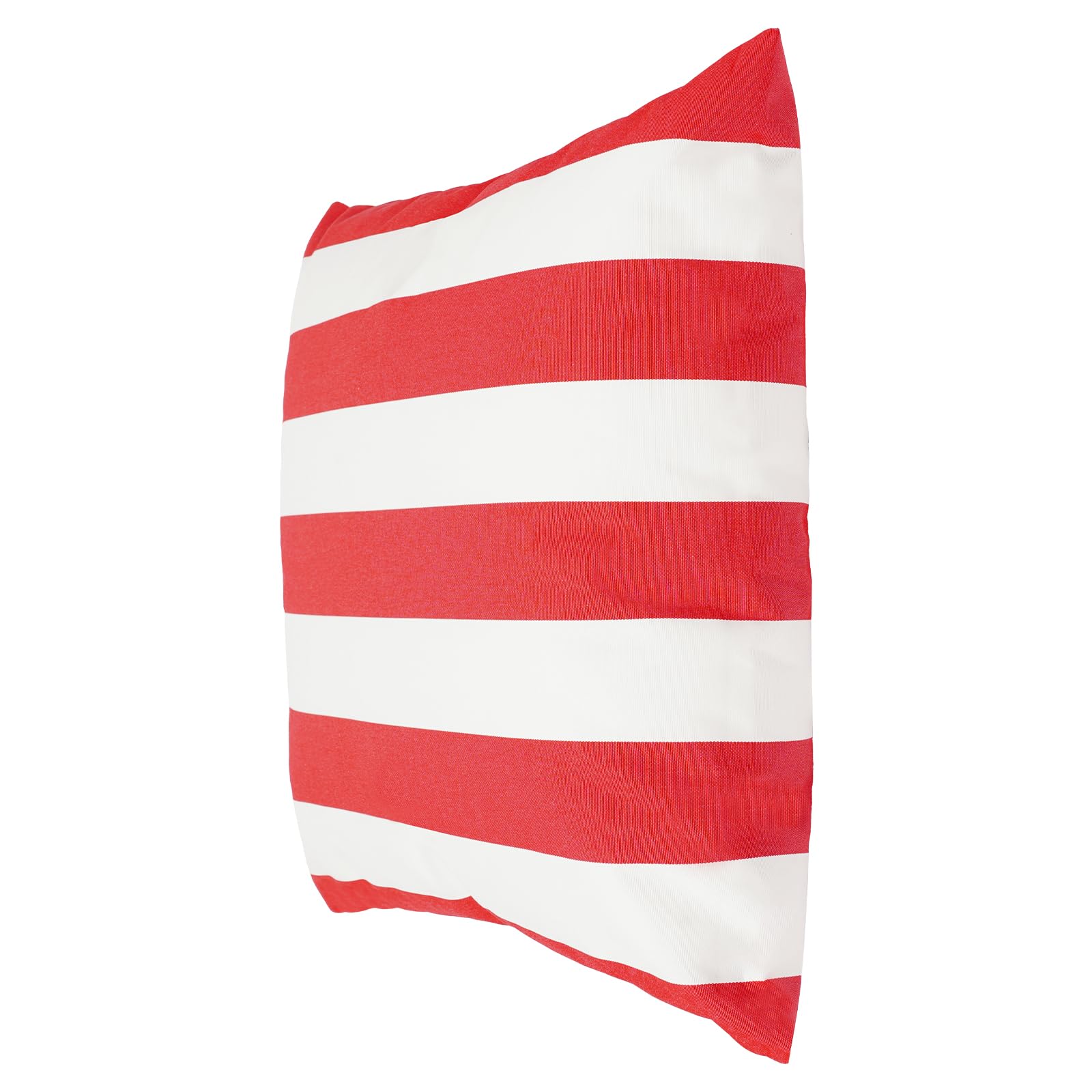 45 x 45 cm, cuscino per esterni, resistente alle intemperie, con chiusura lampo invisibile, quadrato, con imbottitura e rivestimento, impermeabile, a righe, decorazione (rosso, bianco)