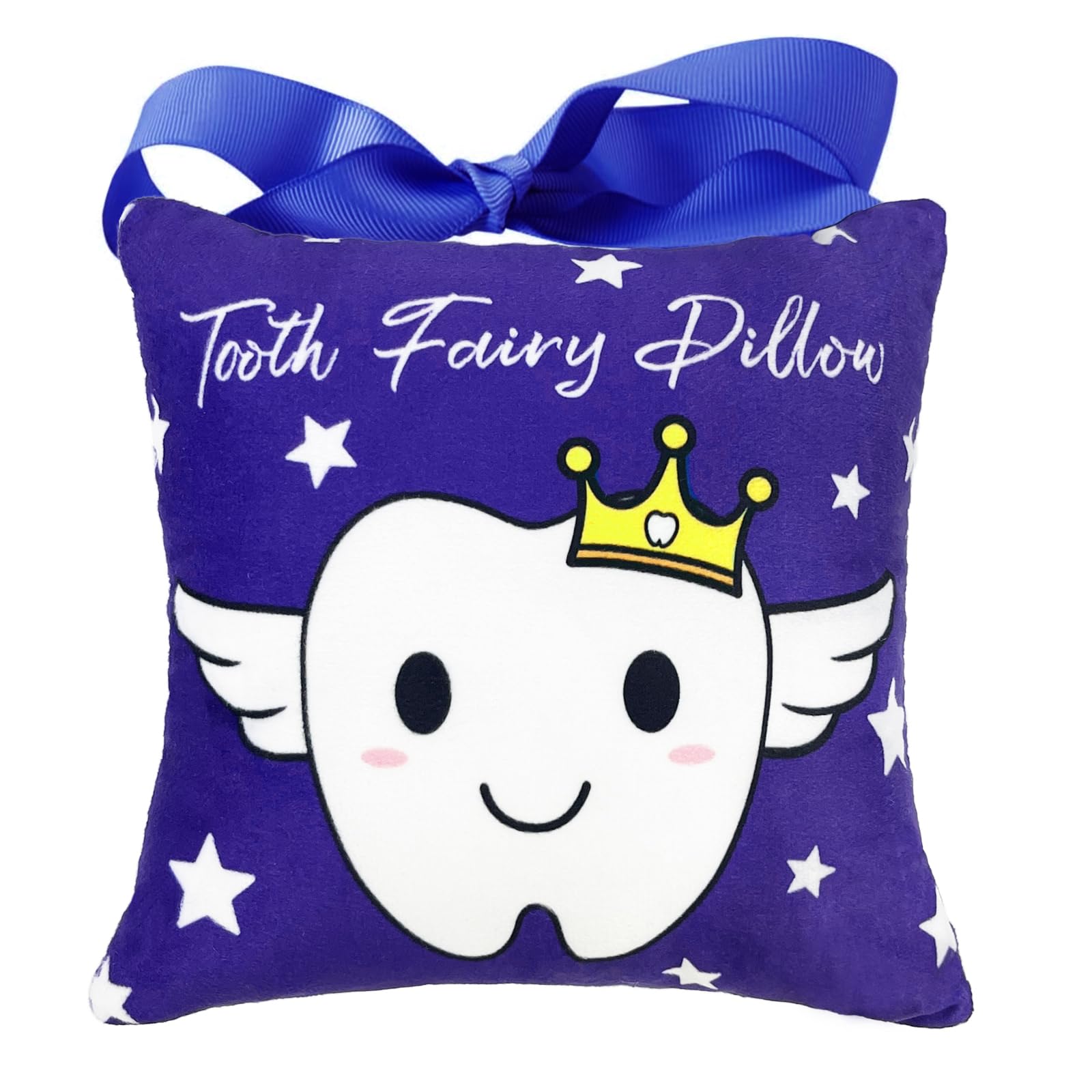Fixizy Blue Tooth Fairy Boys Pillow with Pocket to Hang on Door 6.7"