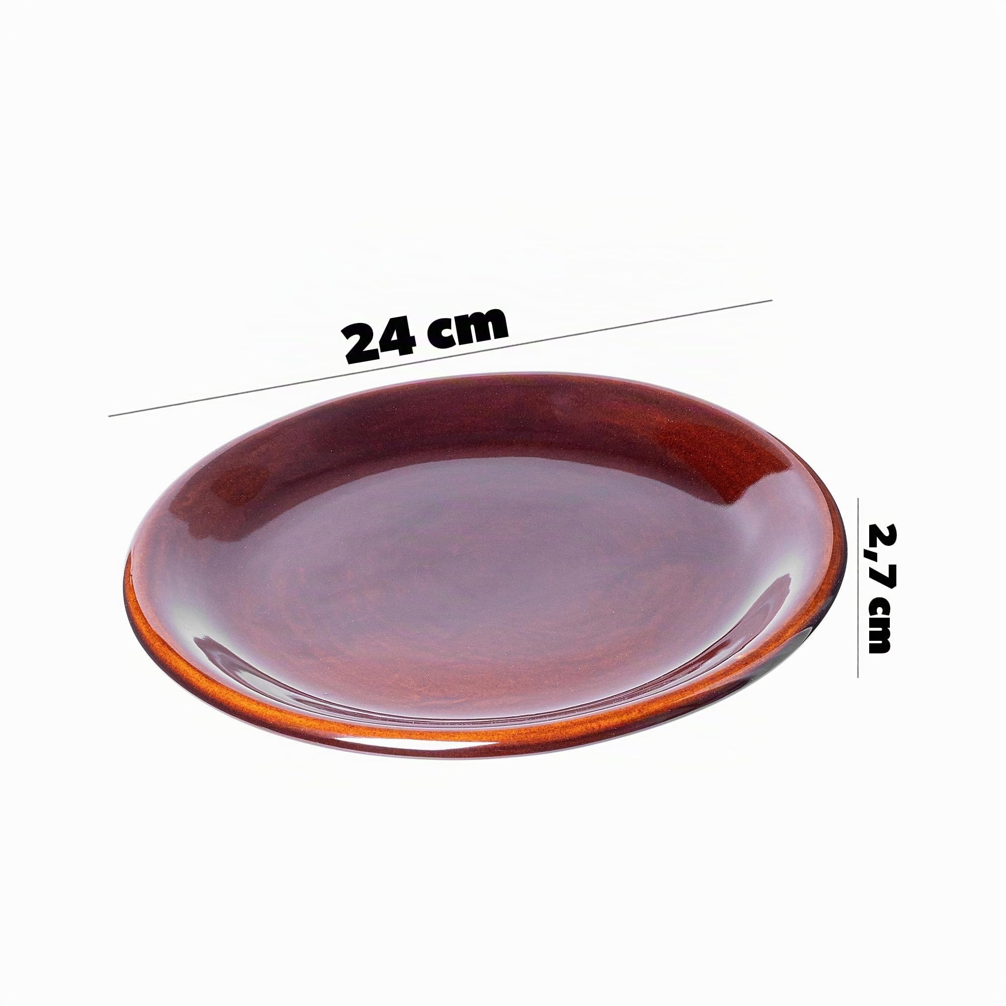 KADAX Lot de 2 Assiette, assiette en argile avec couche de céramique, assiettes résistantes au lave-vaisselle, assiettes plates, assiettes de service pour le petit-déjeuner, les gâteaux, les desse