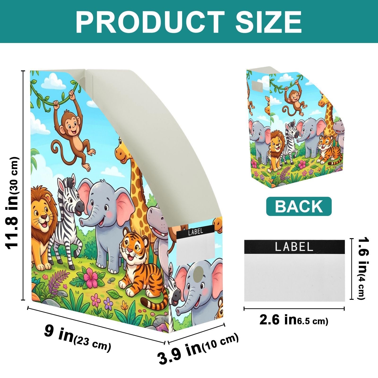 Porte-documents en forme d'animal mignon sans outils Bleu