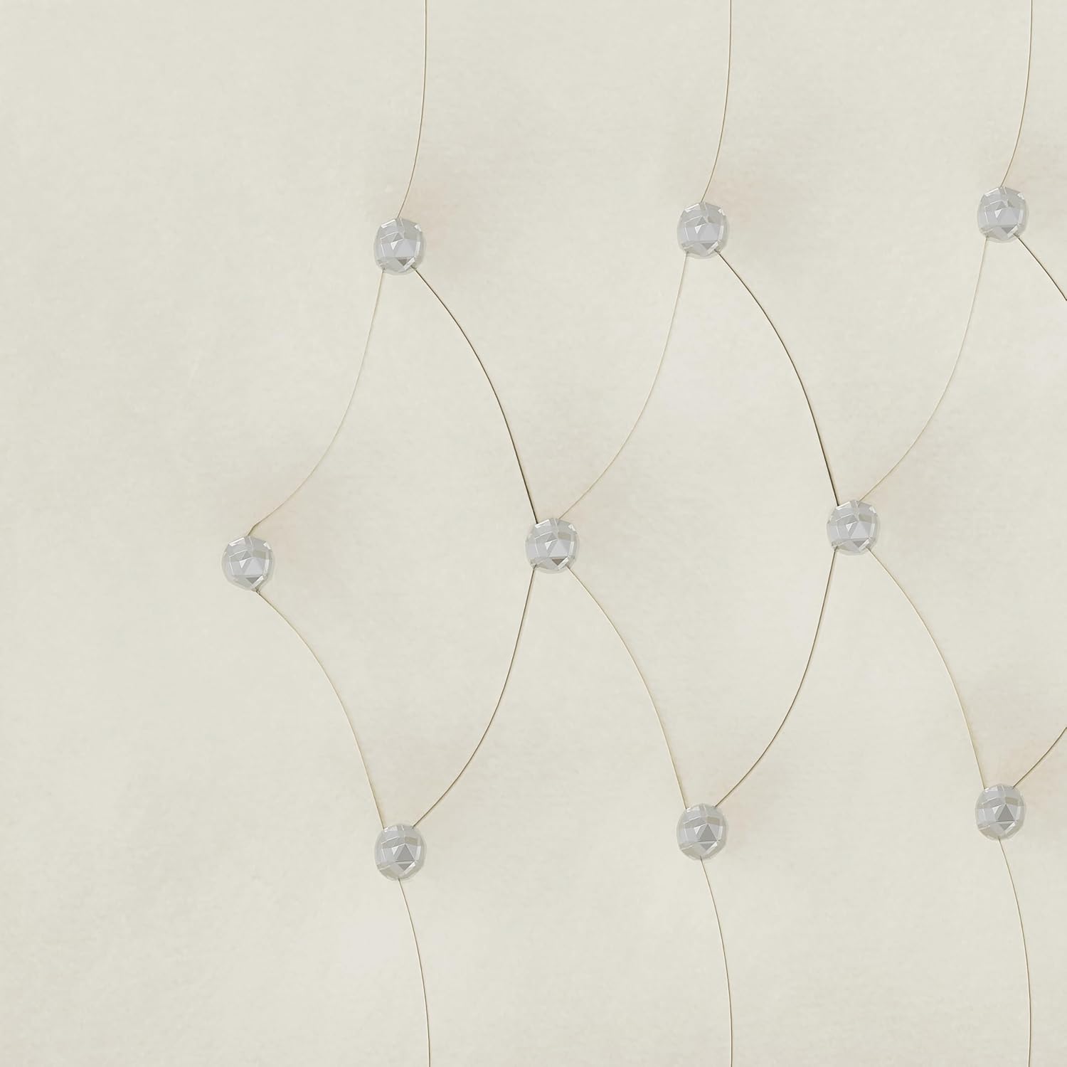 Queen Upholstered Bed Frame with Wingback Headboard and Removable Side Cover, Modern Velvet Platform Bed Frame with Crystal Button Accents, Under Bed Storage, Easy Assembly, Beige