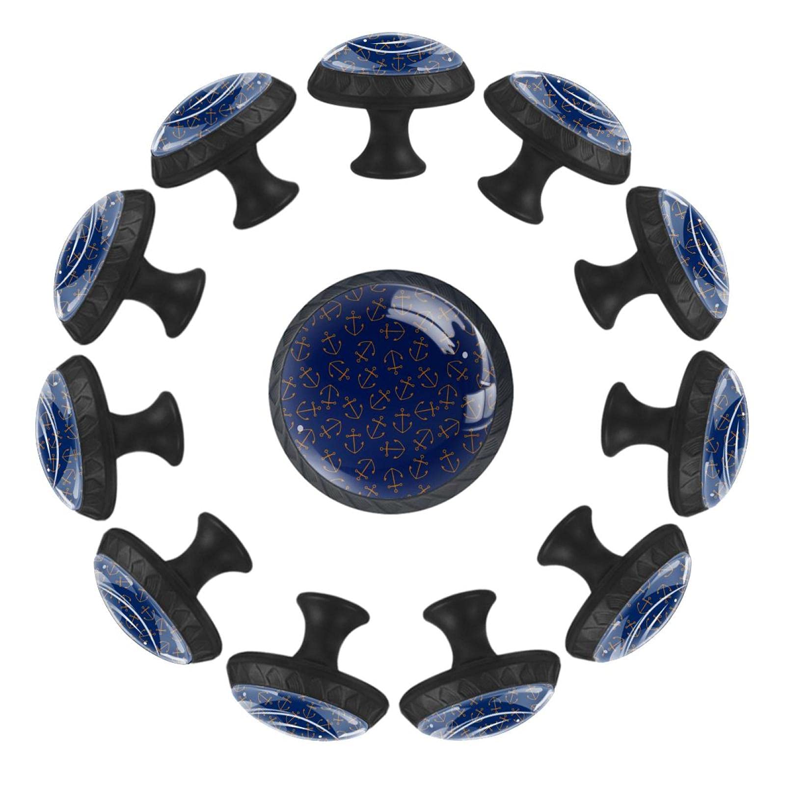 Boutons de tiroir ancre bleu 35 mm pour réparer et décorer une commode