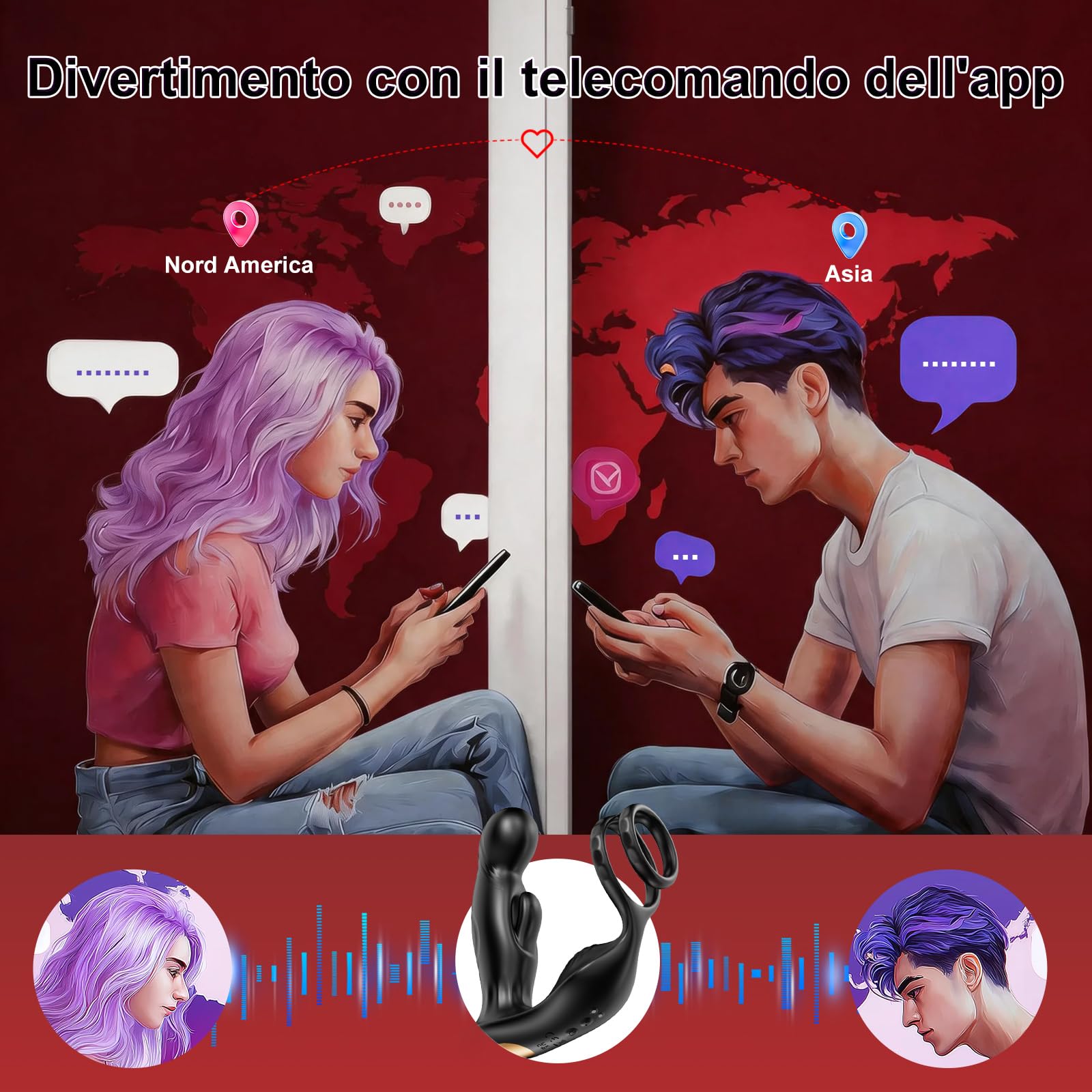 Vibratore Anale Sex Toy Uomo - Vibratore con APP Telecomando, Massaggiatore Prostatico Vibratore per Uomo con 10 Modalità di Vibrazione e 10 Modalità di Oscillazione, Toys Sessuali per Uomini