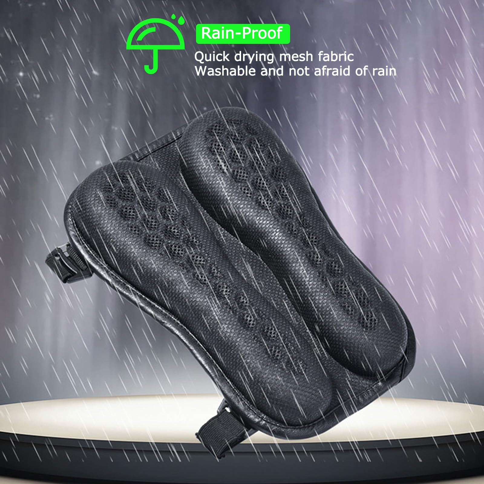 Cojín de Asiento PhyiFlbey, Cojín Universal Plegable de Asiento de Gel para Motocicleta，Estructura de panal transpirable de amortiguación 3D del cojín de gel de la motocicleta