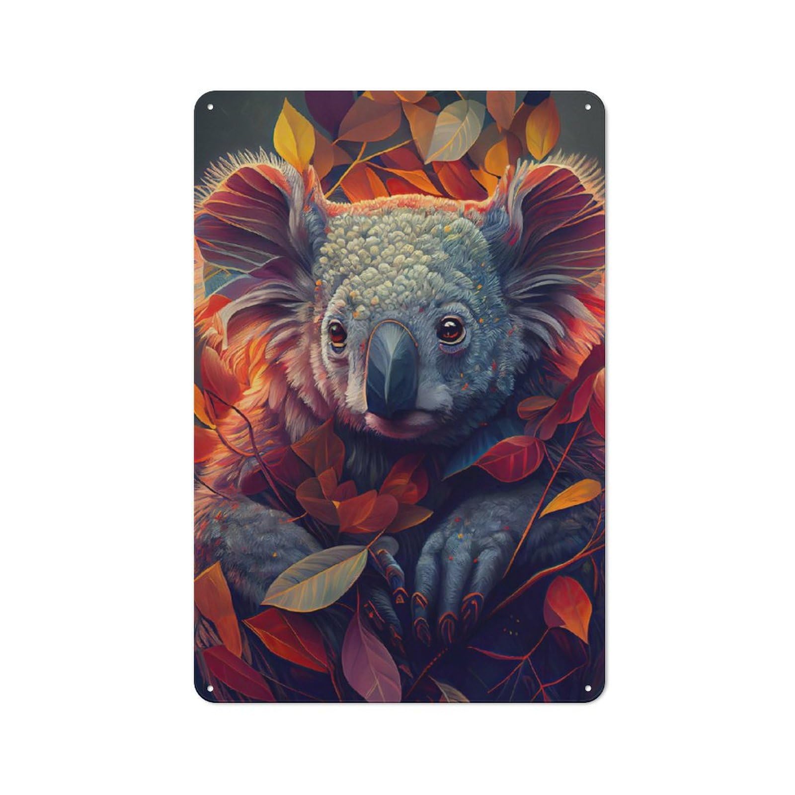 Rustic Metal Sign with The Cozy Koala Design 30x20cm, Farmhouse Farmhouse Wall Decor for Dining Room, Cafe, Entryway Or Family Room
