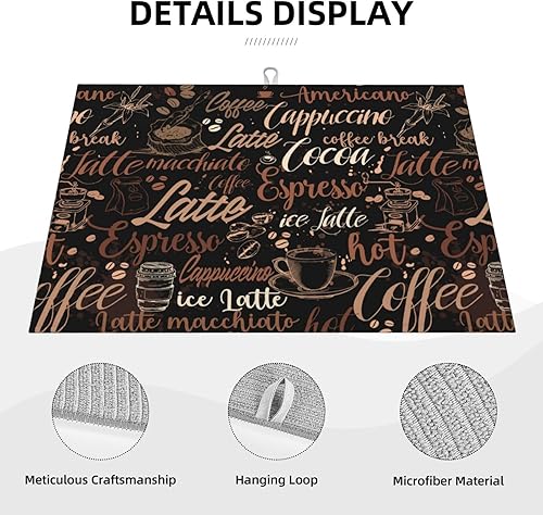 Miniatura 2 de Tapete de secado de platos de café para encimera de cocina, máquina de café absorbente, almohadilla de microfibra absorbente, tapete de drenaje de