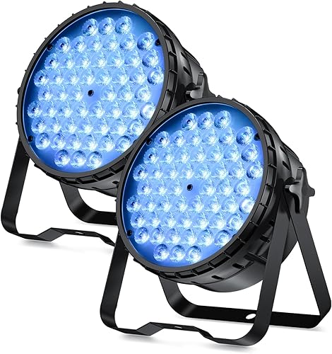 Vista 10 de BETOPPER Luces de escenario para fiestas, 54x3W LED Par Light RGB, DMX DJ luces activadas por sonido, iluminación estroboscópica para fiesta, boda
