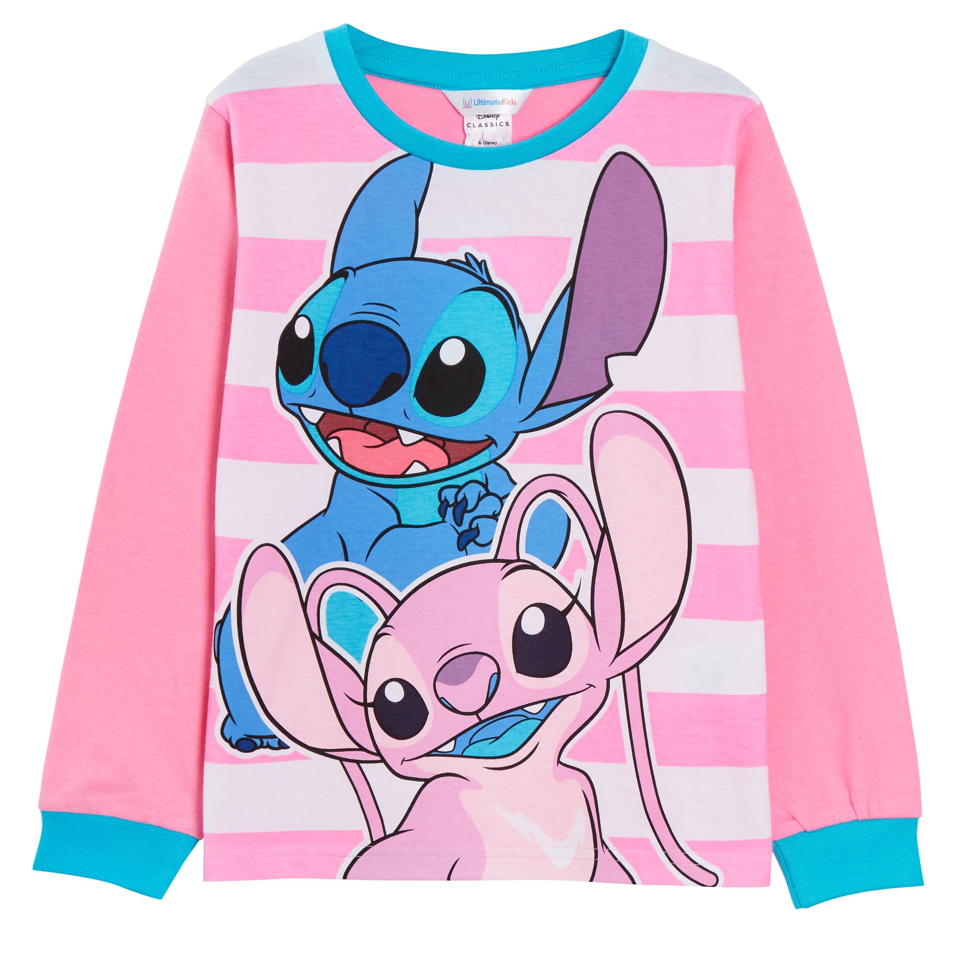 Disney Pyjama Lilo & Stitch pour Fille - Ensemble Pyjama Complet avec t-Shirt à Manches Longues + Pantalon de détente
