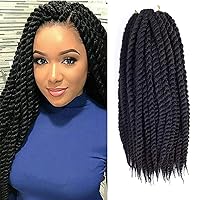 Vista 7 de Admutty Cabello de Ganchillo Havana Twist 6 Paquetes 12 Pulgadas Trenzas de Ganchillo Trenzas Senegalesas Cabello para Trenzado de Ganchillo (1B)