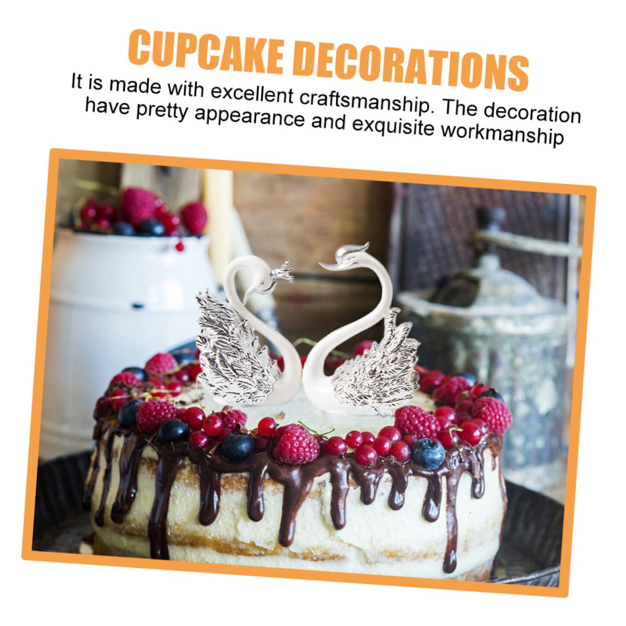 6paia Decorazioni Per Torte Nuziali Stile Cigno Con Corone Dorate e Argentate Per Matrimoni e Feste Eleganti Ornamenti Per Torte Di Compleanno e Cerimonie Speciali