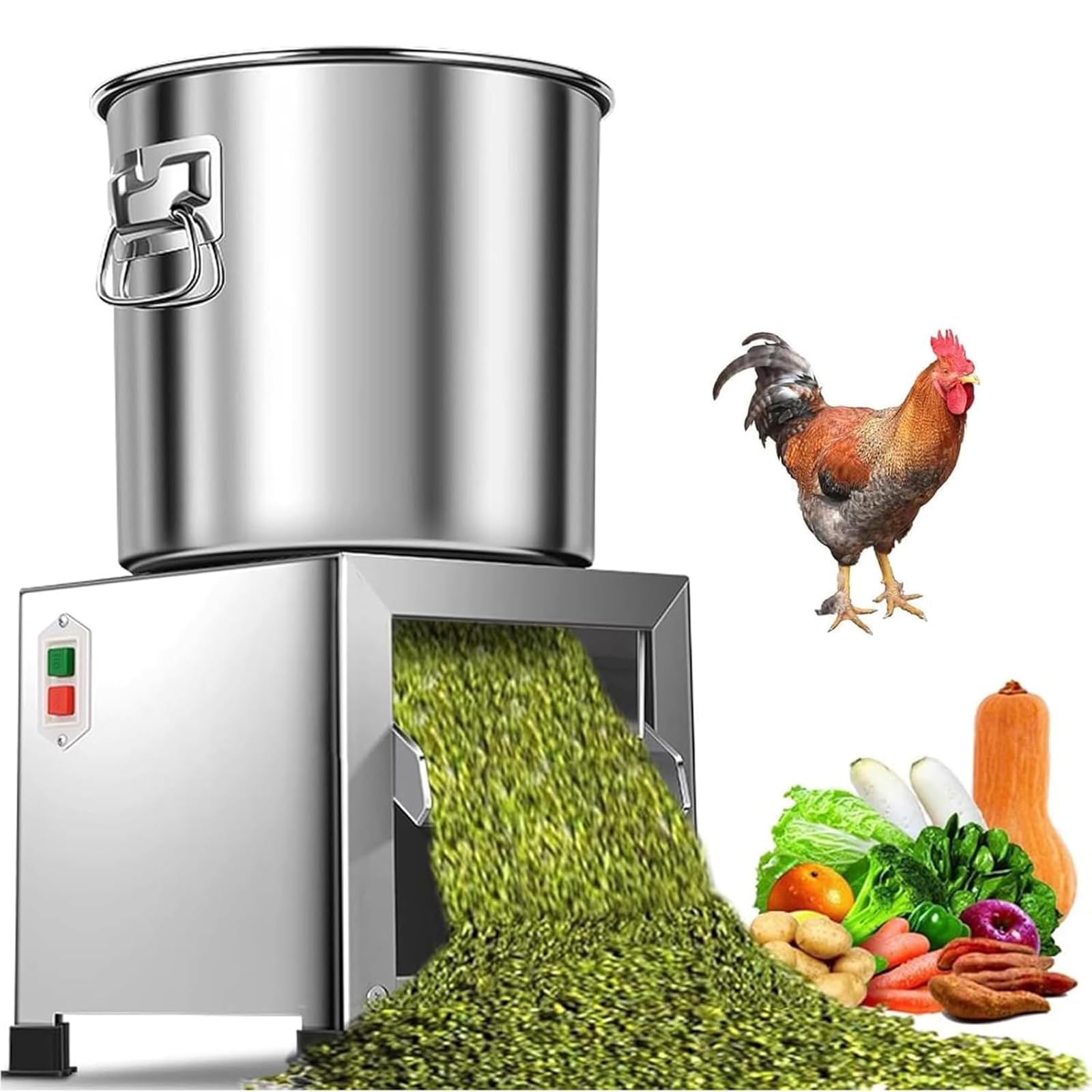 Adtzpc Breeding Crusher 1800W, Poultry Feed Processing Chopper With Large-Diameter Feed Inlet, 2260r/min Fast Slicing and 50–120kg/h High Output Efficiency, for Farms & Household Breeding Needs