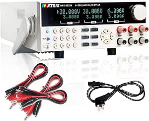 MATRIX Programmable Linear DC Power Supply Variable, Triple Output Bench Power Supply 0~30V/0~6V/0~3A, Adjustable Power Supply High Precision 1mV/1mA Resolution Low Ripple and Noise, MPS-3033X