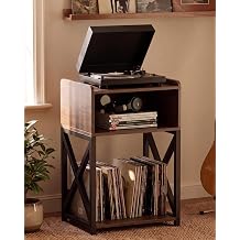 Record Player Stand Turntable Vinyl Record Storage Shelf 3 Tier End Table