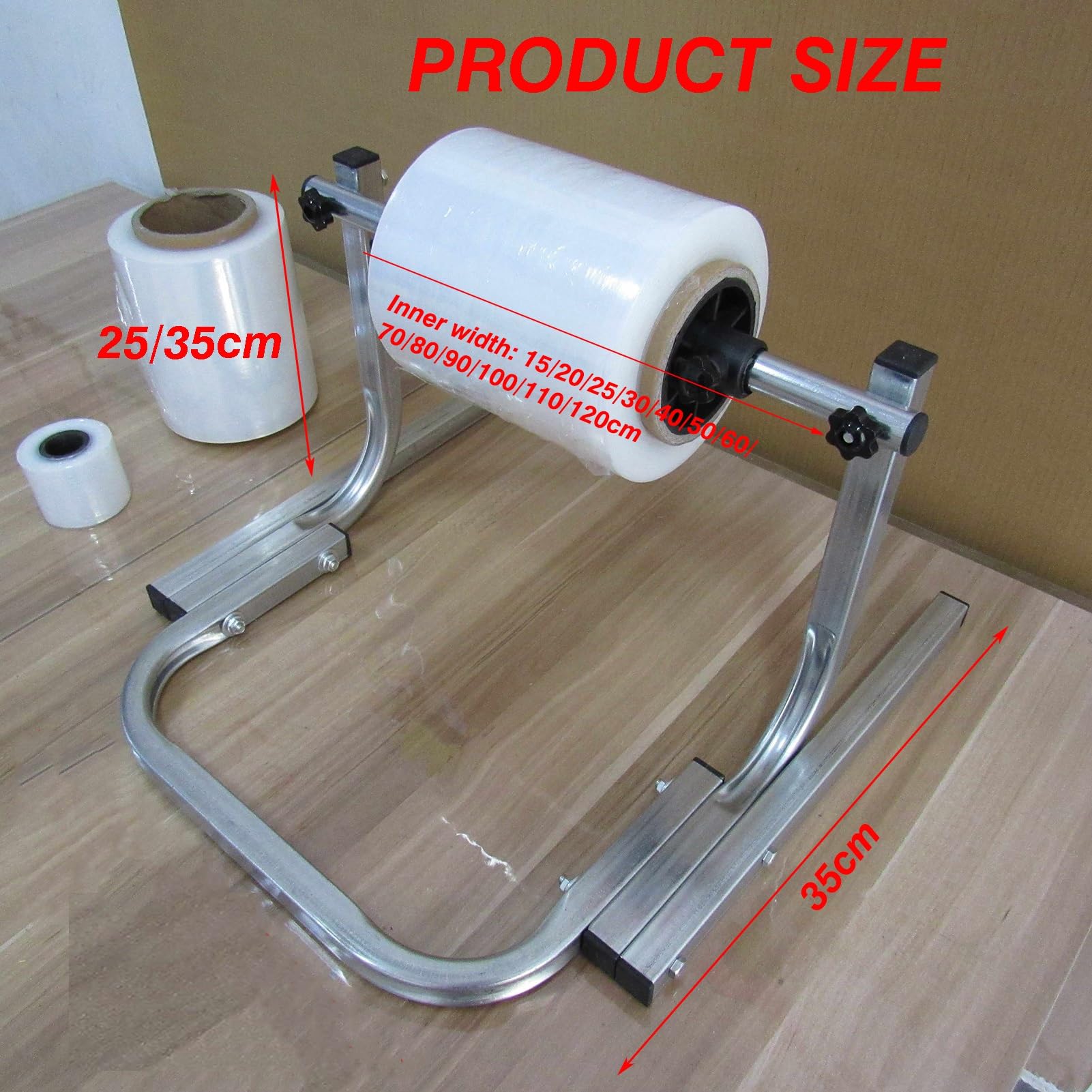 distributore di rotoli di pluriball, Supporto distributore for rotoli di pluriball Argento Manuale Facile sostituzione della pellicola Dimensioni multiple | 50x40x25cm