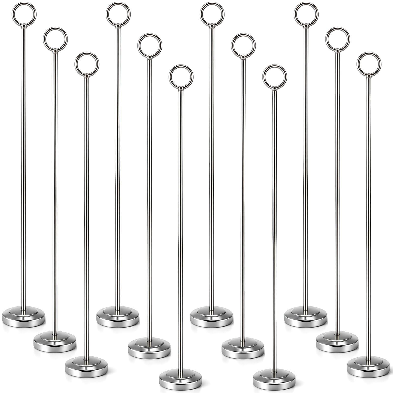 Shimeyao Tischnummernhalter, 38,1 cm, silberfarben, 12 Stück, Tischkartenhalter für Fotos, Lebensmittelschilder, Memo-Notizen, Hochzeiten, Restaurants, Geburtstage, Veranstaltungen, Tafelaufsatz