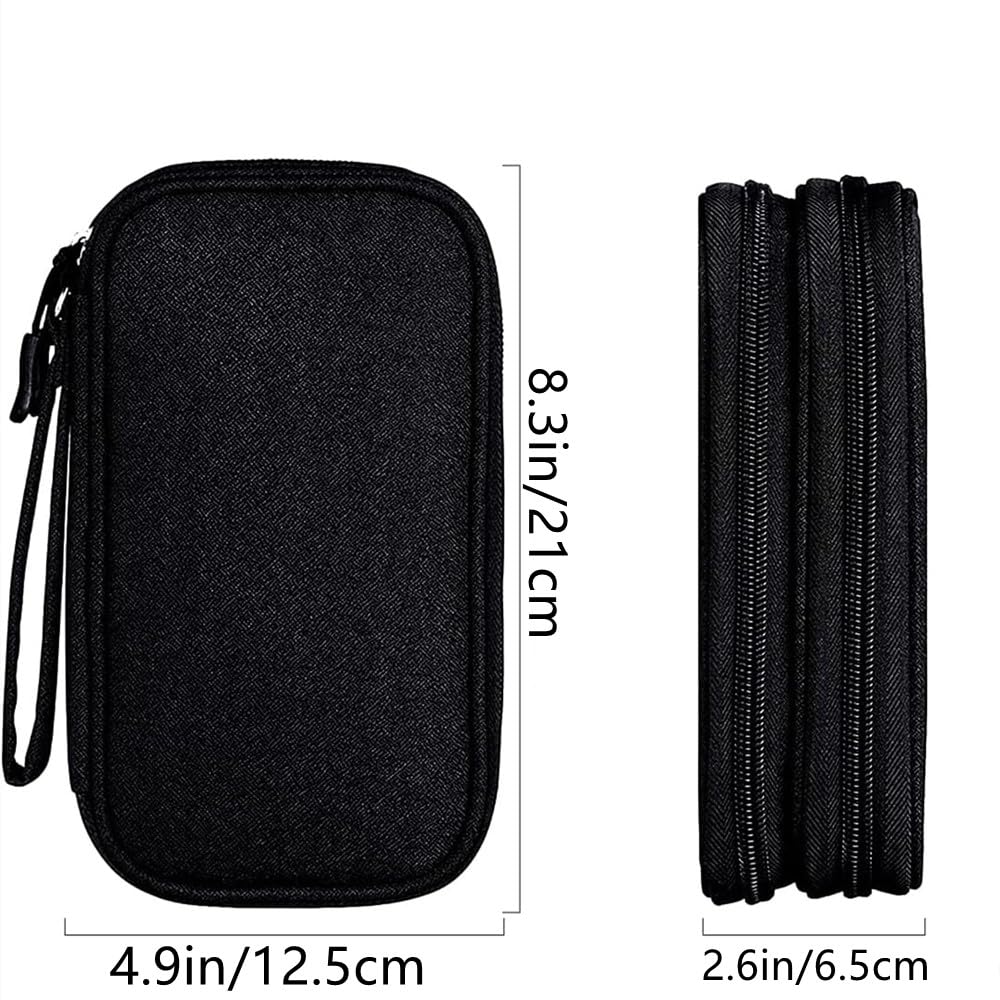 OHAOLYLE Cable Organiser Bag, Double-Layer Electronics Accessories Cable Organisers,Universal Carry Travel Cables Gadget Bag for Power Bank, USB Drive, Charger Hard Disk, GREY, LE2405
