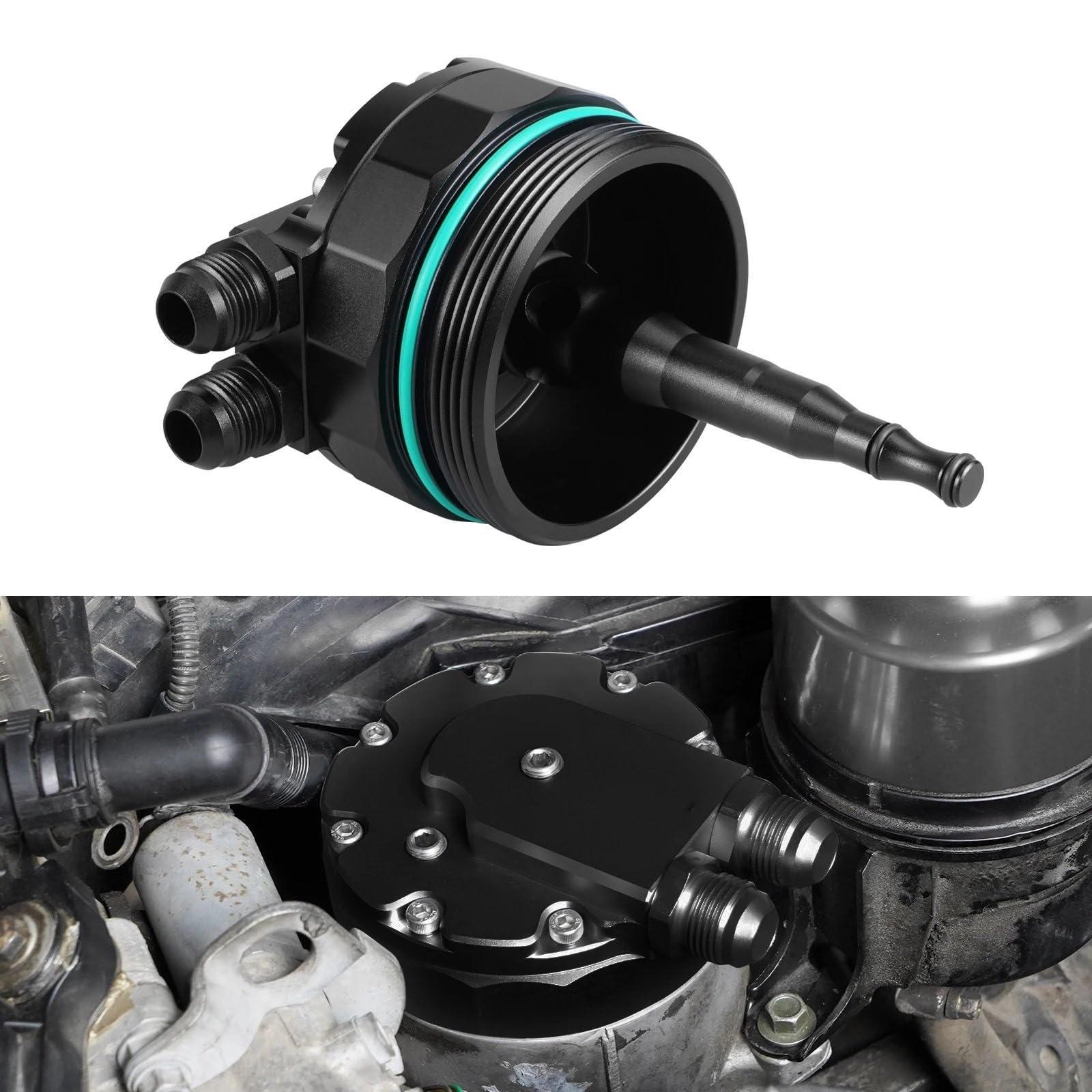 Pasuje Do BMW M52 M54 Korek Filtra Oleju Do Chłodnicy Oleju E46 E36 E39 E60 E61 X3 E83 X5 E53 Z3 Z4, 11421744000, 11421741000 Filtr oleju zamienny Filtr olejowy(Black)