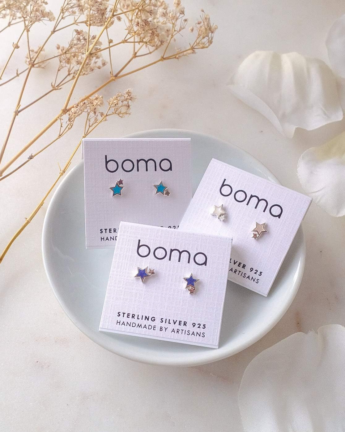 Boma Jewelry Sterling Silver Double Star Stud Earring - Image 5