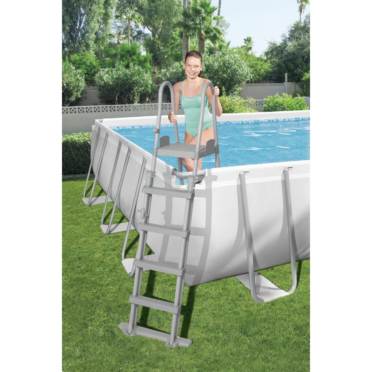 Bestway 56475-19 Piscine Rettangolari, Grigio
