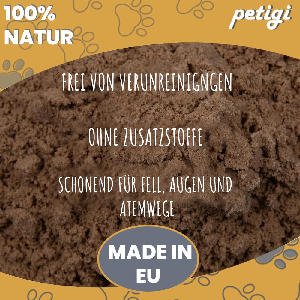 Petigi Piasek dla królików, 50 kg, do skrzynek buddyjskich dla królików, zajęcy, szynszyli, nadaje się do wrażliwych łap, bez dodatków chemicznych i zanieczyszczeń, bez gliny