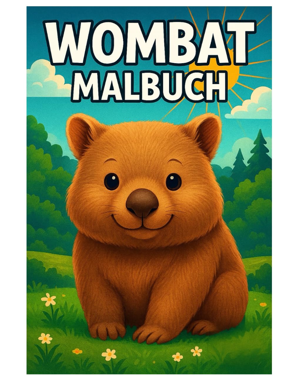 Wombat Malbuch: 50 niedliche Ausmalbilder der gemütlichen Beuteltiere – Für Kinder und Erwachsene zum Ausmalen und Entspannen