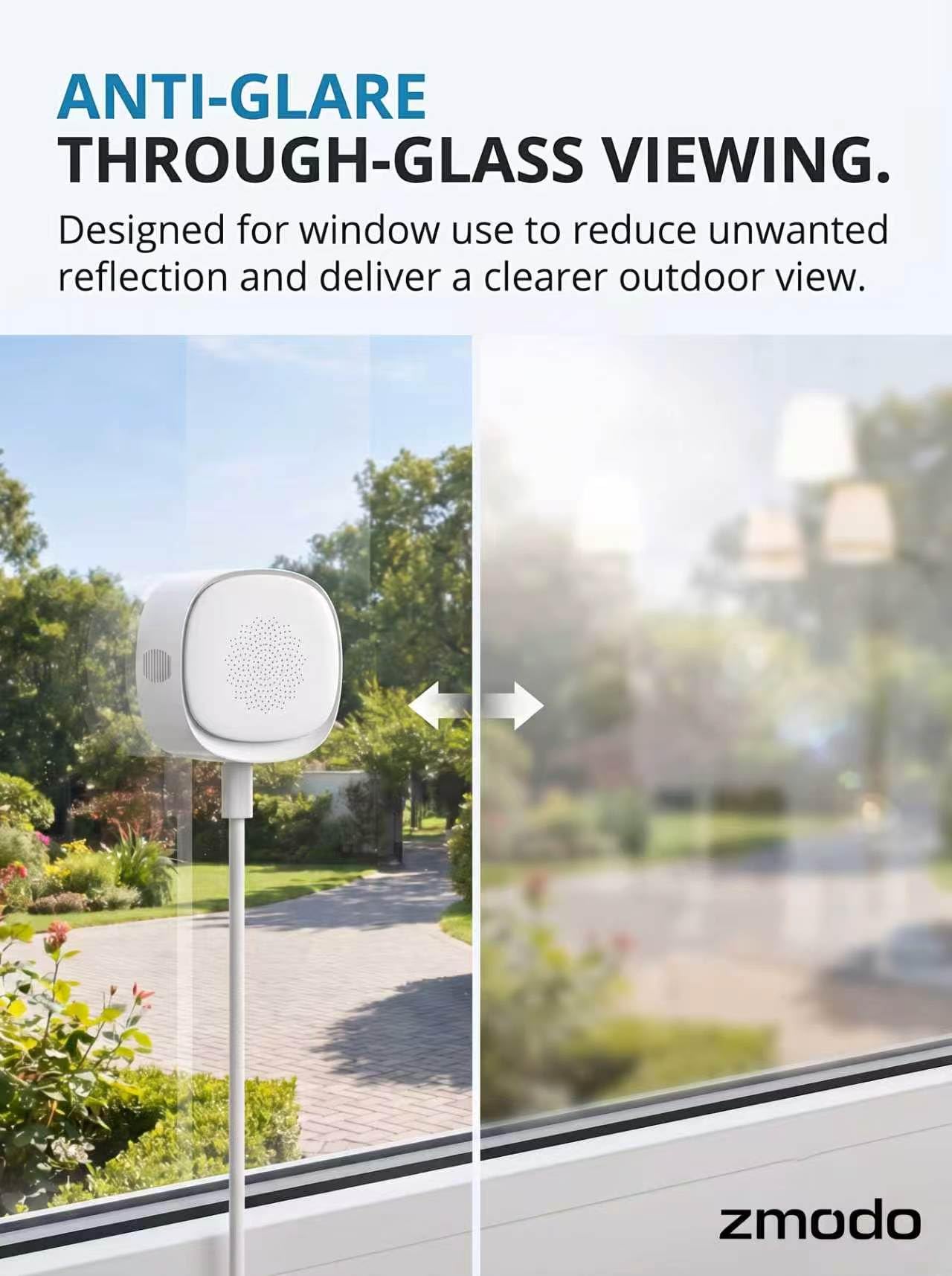 Zmodo Cámara de seguridad para ventana de 4 MP y 2.5 K, cámara de interior