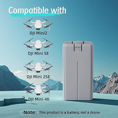 Miniatura 5 de Mavic Mini 2 - Batería de repuesto (2400 mAh), batería compatible con vuelo inteligente utilizada para DJI Mini 2SE/Mini4K Drone