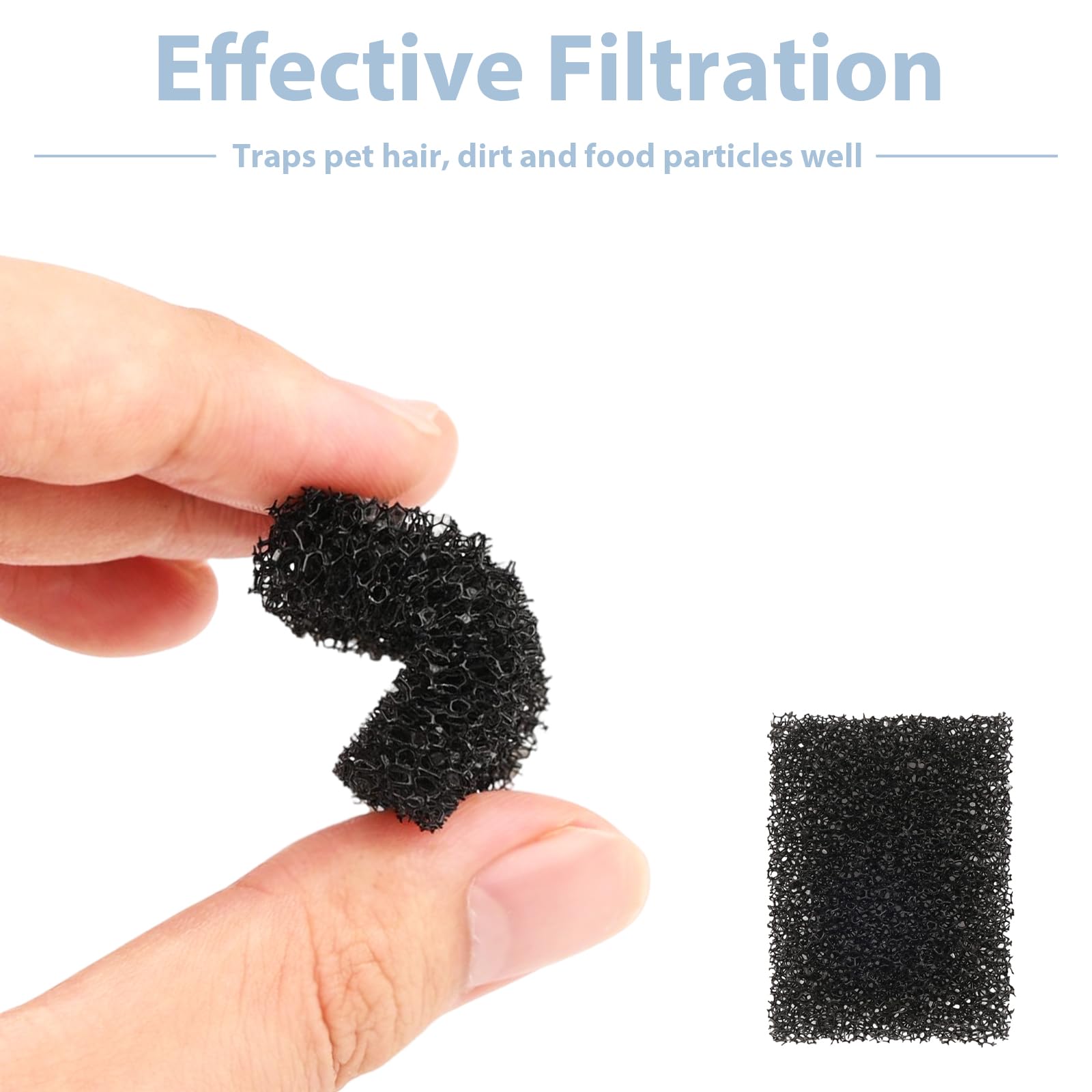 40 Pcs Pet Water Fountain Replacement Filter Sponges Cat Kitty Drink Water Filter Replace Foam Filter Pet Fountain — view 3