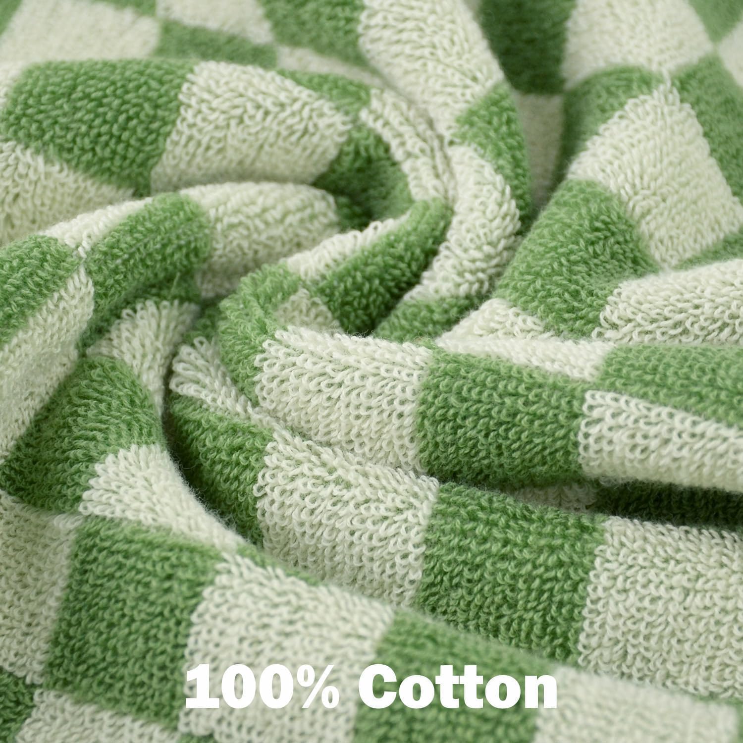 Lot de 12 Serviettes à carreaux pour la douche (33 x 33 cm), multiusage, serviettes douces et mignonnes, 4 couleurs
