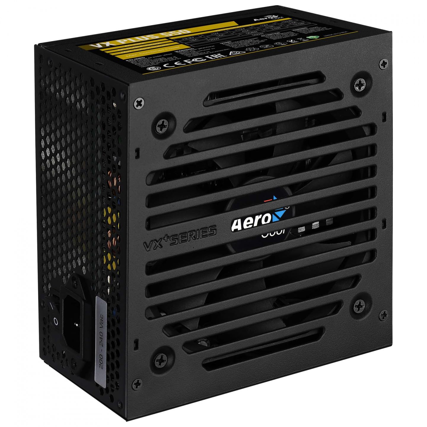 AEROCOOL FUENTE DE ALIMENTACION AEROVX-550PLUS VX-550, PLUS ATX 550W fuente de alimentación, ventilador de 12 cm, PFC activo