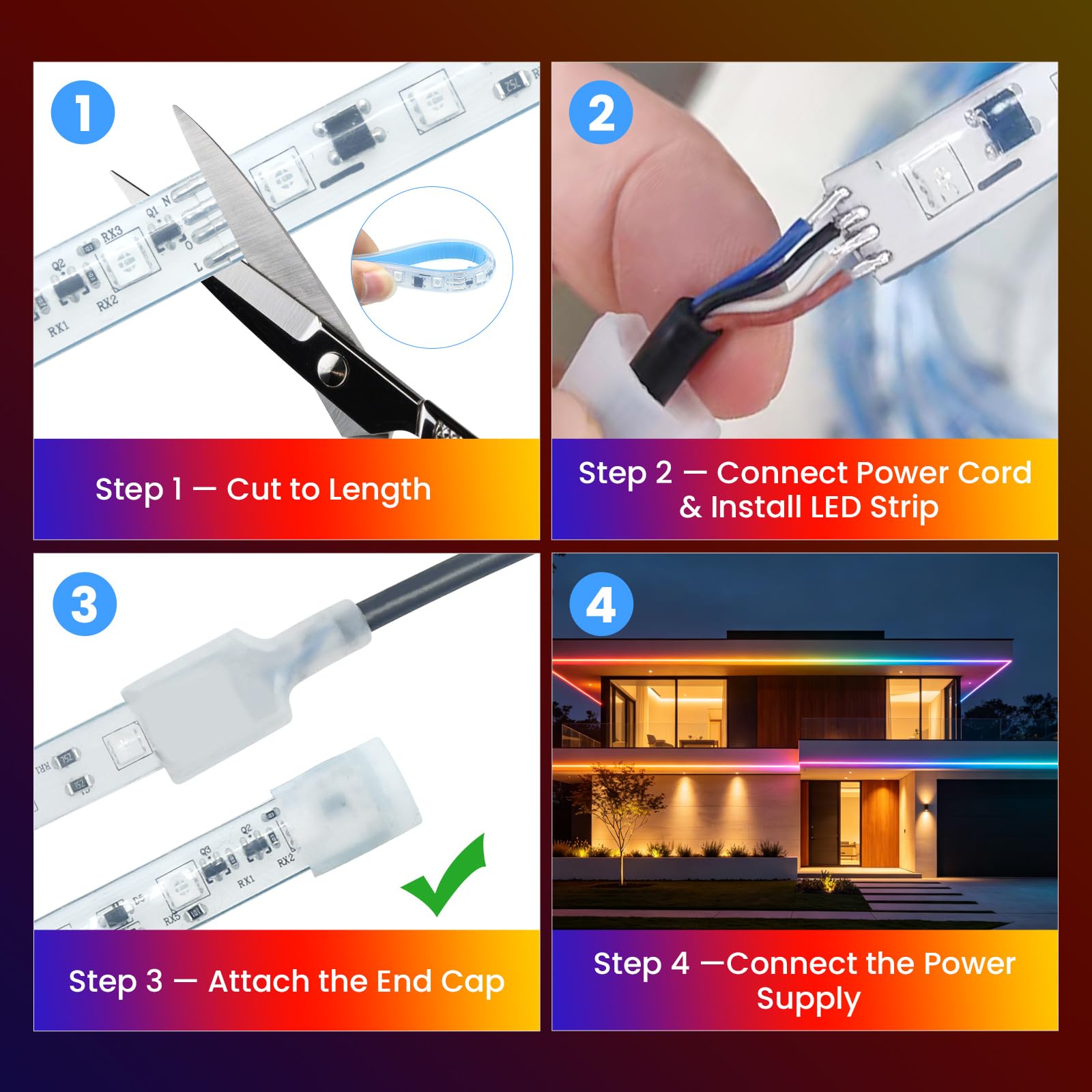 220V Striscia LED RGBIC cangiante con musica Bluetooth [10M], flessibile e impermeabile IP65, SMD3535, 60 LEDs/m striscia LED in silicone CRI85+, decorazione per casa e negozio