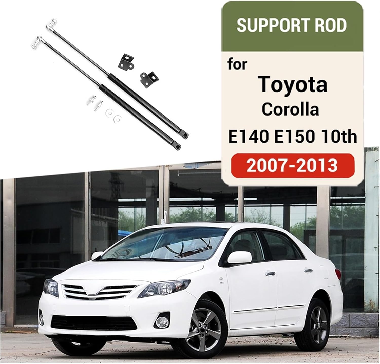 Car Bonnet Hood Cover Lift Support Spring Shock Strut Bars Hydraulic Rod Compatible With Toyota Corolla Axio 2006-2019 E140 E150 10nd Gen(Piano black)