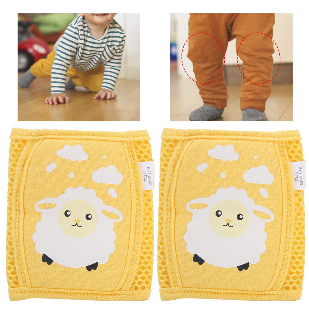 Rodilleras para bebés para gatear, cómodas y suaves protecciones para piernas Accesorios para niños pequeños (Amarillo)