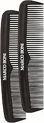 Marco Boni Kit Com 2 Pentes Masculino Dentes Finos E Médios 0891 Preto 2 Unidades