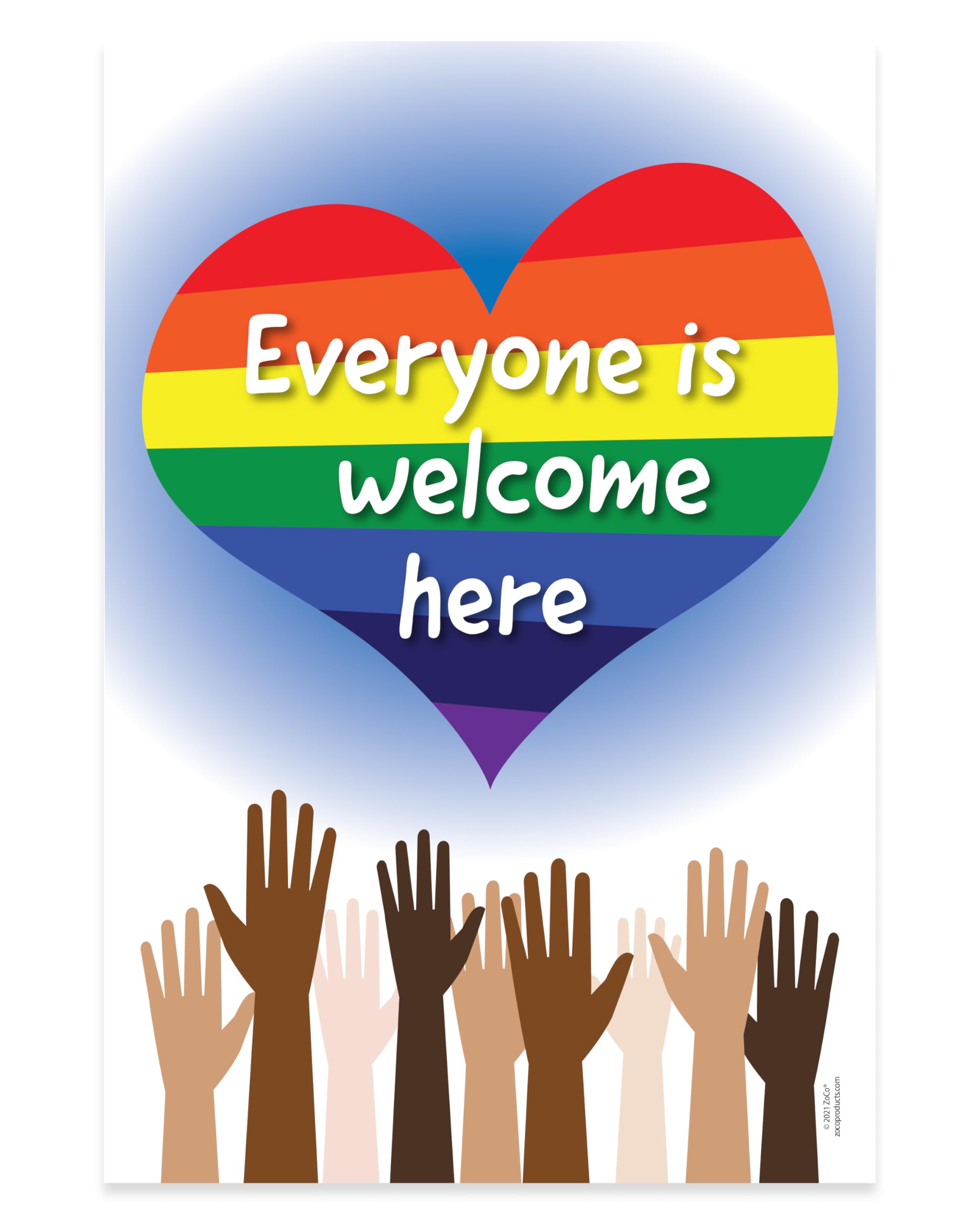 Amazon.com: ZOCO – Everyone is Welcome Here Poster – 12 x 18
