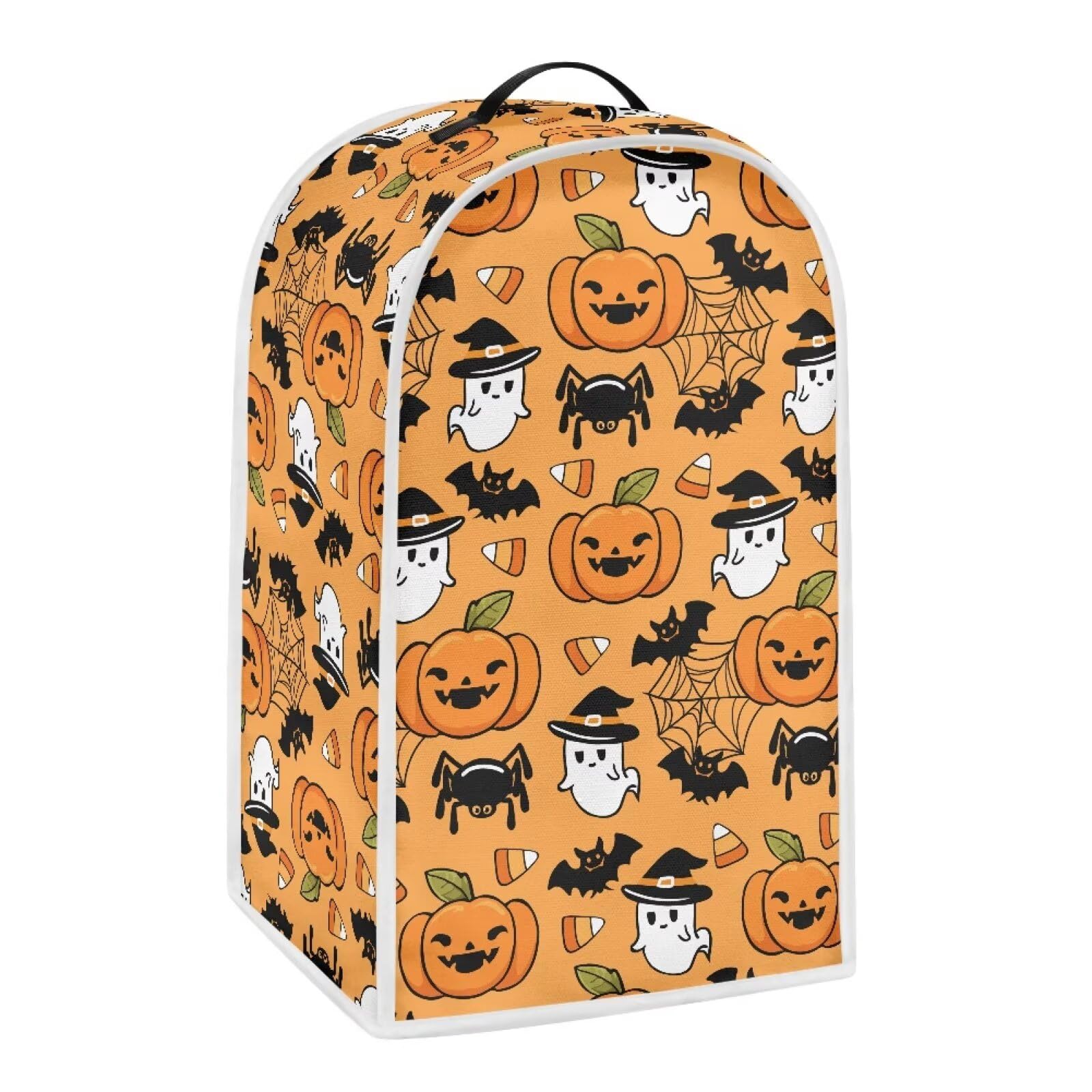 Cute Pumpkin Ghost Blender Dust Cover Anti Fingerprint Polyester Stand Mixer or Coffee Maker Appliance Cover Stain Resistant Halloween Blender Storage Bag for Kitchen Appliance