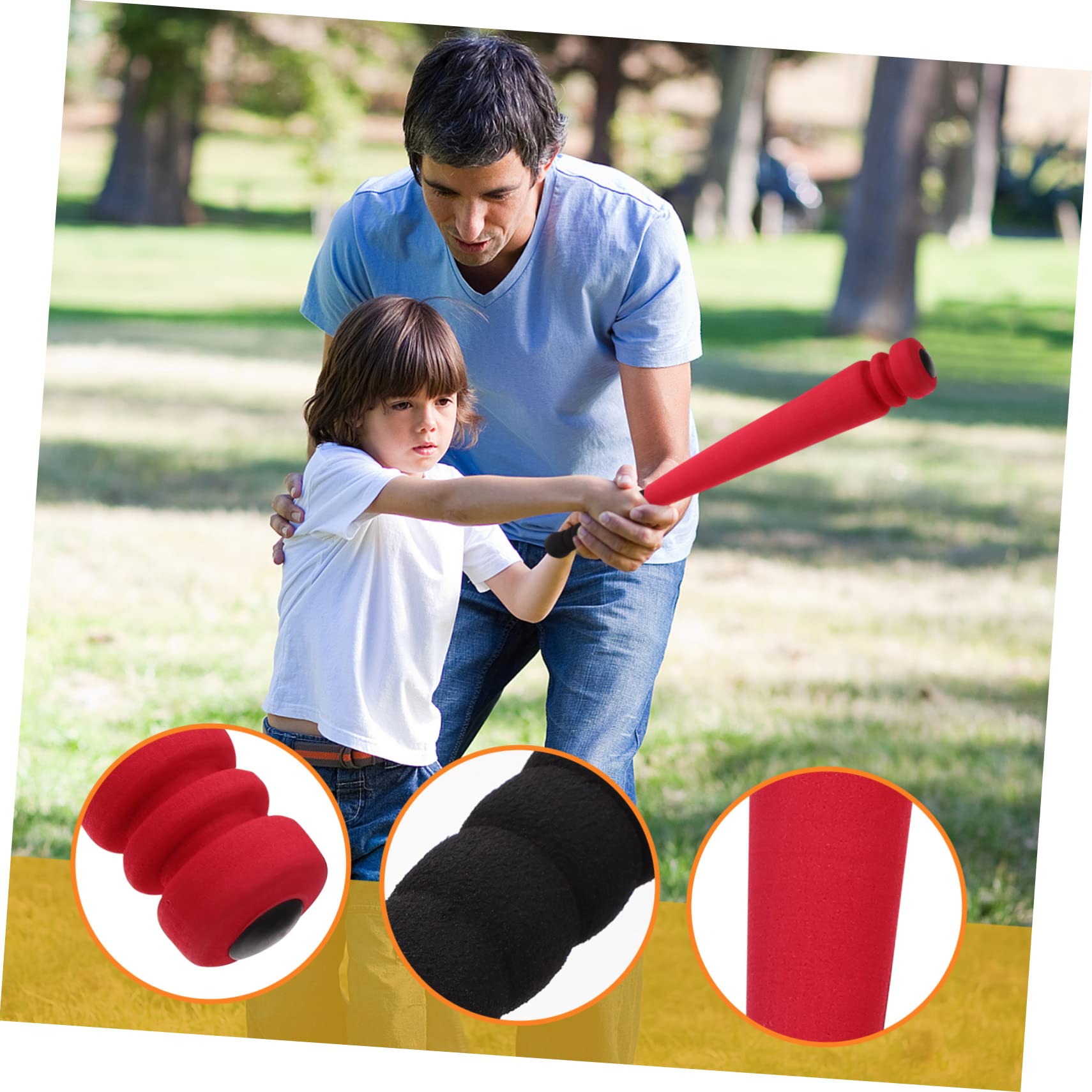 Generisch 1 Satz Baseballschläger Aus Schwamm Schaum Fledermaus Babyspielzeug Junge Sport-baseballschläger Aus Schaumstoff Baseball-t-Shirt Kleinkinderball Rot Schwamm Mit Hoher Dichte (Eva)