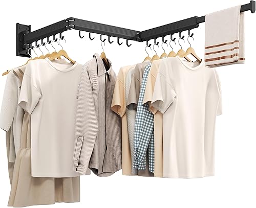 CHAHUANV Toallero montado en la pared, soporte de pared para ropa, barra de toalla de acero inoxidable SUS304, toallero que ahorra espacio,