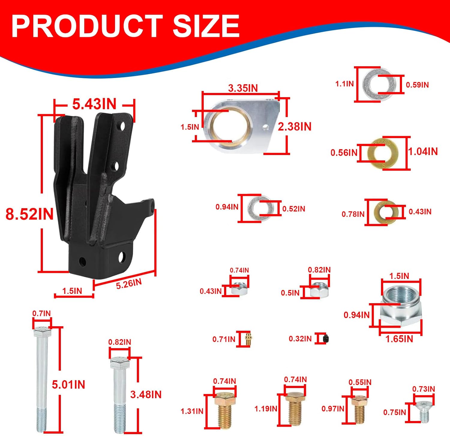 8869-01 Front Track Bar & Sector Shaft Brace Compatible with Jeep Wrangler JL JLU 2018-2021 and Gladiator JT 2020-2023